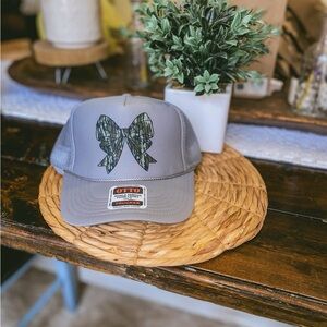 OTTO Gray Cap with Camouflage Bow-BNWT